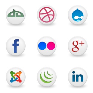 Round Social icon sets preview