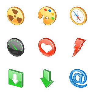 3D Glossy icon sets preview