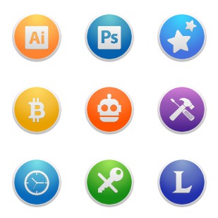 Custom Round Yosemite icon sets preview