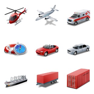 Transport icon sets preview