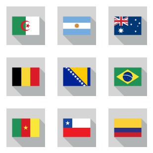 World Cup 2014 Country Flags icon sets preview