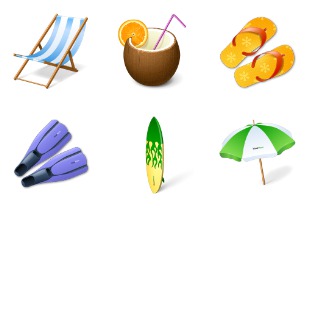 Vacation icon sets preview