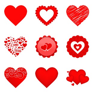 Vector Valentine Heart icon sets preview