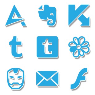 Sticker Blue Shadow Pack icon sets preview