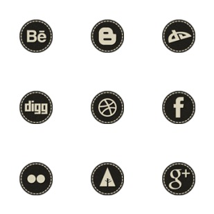 Hand Stitch Social icon sets preview