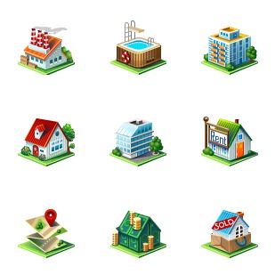 Real Estate icon sets preview