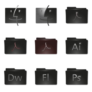 Black Metal Folder icon sets preview