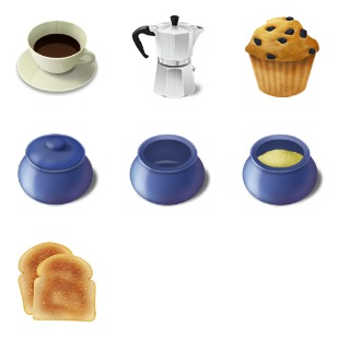 Breakfast icon sets preview