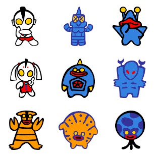 SD Ultraman & Monsters icon sets preview