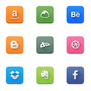 Modern Social Media Rounded icon sets preview