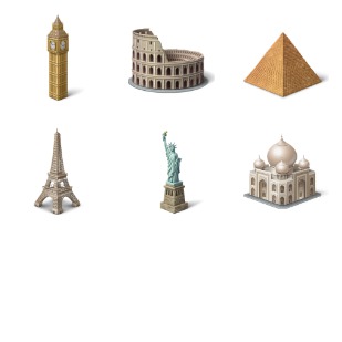 Tourism icon sets preview