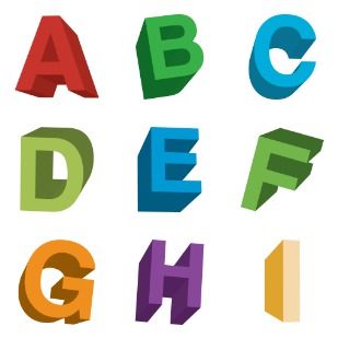 Alphabet icon sets preview