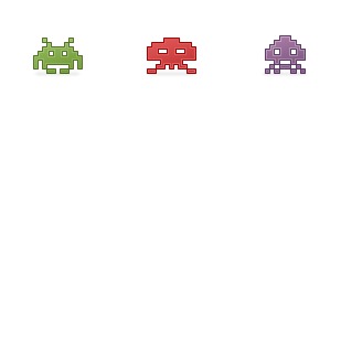 Space Invaders icon sets preview