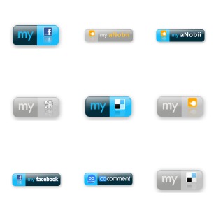 Social Web Buttons icon sets preview