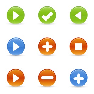 Glossy button icon sets preview