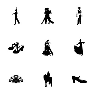 flamenco dance icon sets preview