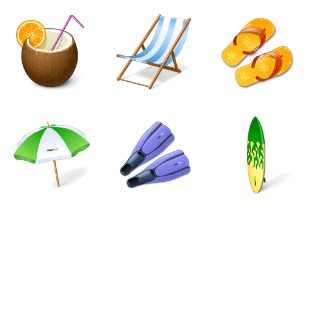 Vacation icon sets preview