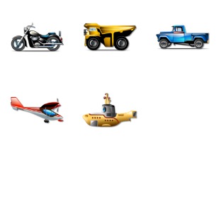 Transportation Brilliant icon sets preview