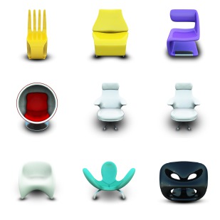 Modern Chairs icon sets preview