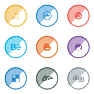 Shaded Social icon sets preview