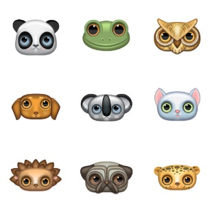 Zoom-eyed creatures icon sets preview