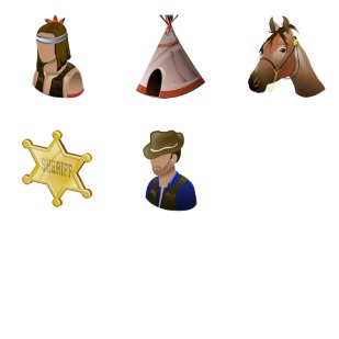 Wild West icon sets preview