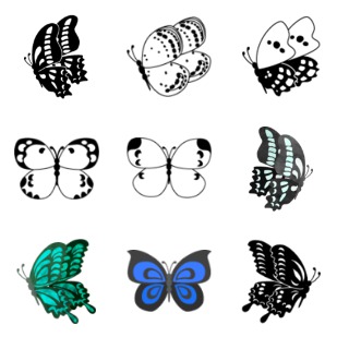 Butterfly icon sets preview