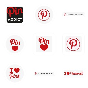 Pinterest Stickers Set icon sets preview