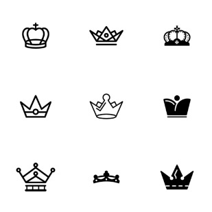 Royal Crowns icon sets preview