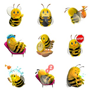 Bee Stickers icon sets preview