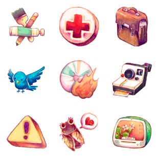 Summer Love Cicadas icon sets preview