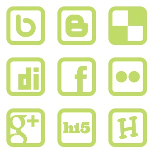 SimpleGreen Social Media icon sets preview