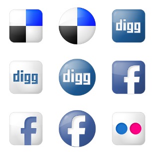 Social Bookmark icon sets preview