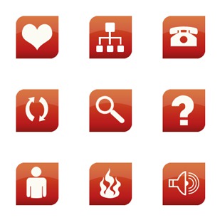 Glossy Red Web icon sets preview