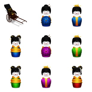 Geisha icon sets preview