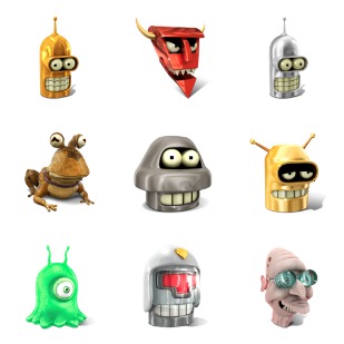 Futurama icon sets preview