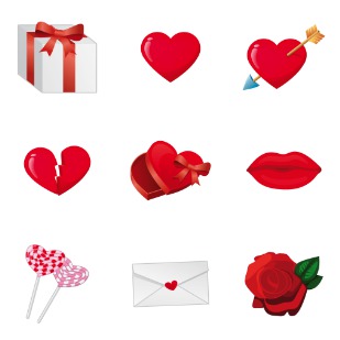 Love Is In The Web Valentine icon sets preview