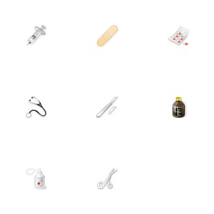 Medical tools icon sets preview