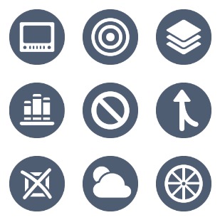 single color Flat icon sets preview