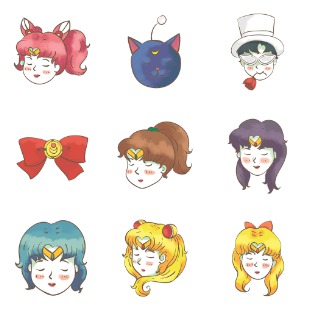 Sailor Moon icon sets preview