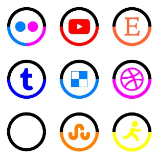 Color Dipped Social Media icon sets preview