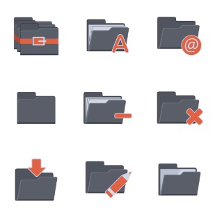 Flat Folder icon sets preview