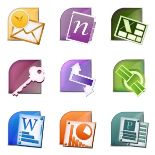 Microsoft Office Suite icon sets preview