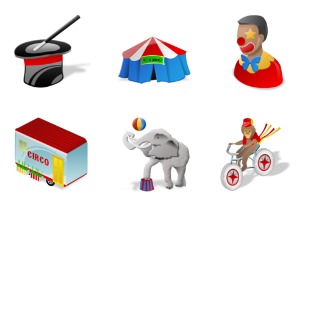 Circus icon sets preview