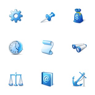 Blue icon sets preview