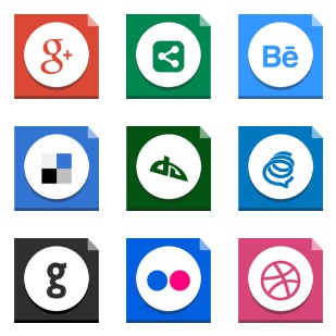 Flaty Square Social Media Pack icon sets preview