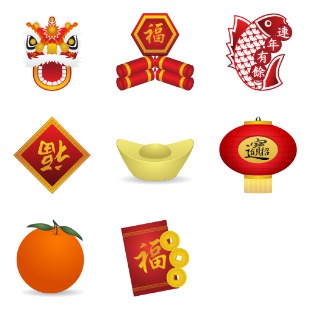 Chinese New Year icon sets preview