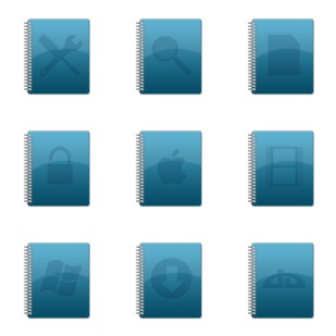 Notebook Icons Version Blue icon sets preview