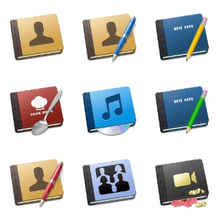 Book icon sets preview