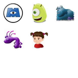 Monsters Inc icon sets preview